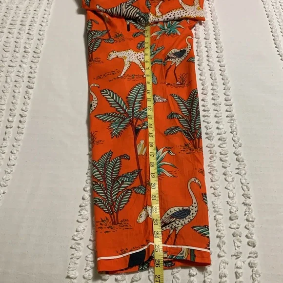 Lilbelle Women’s Kids Orange Pajama Set Medium Animal Print Fun Colorful - Picture 12 of 14